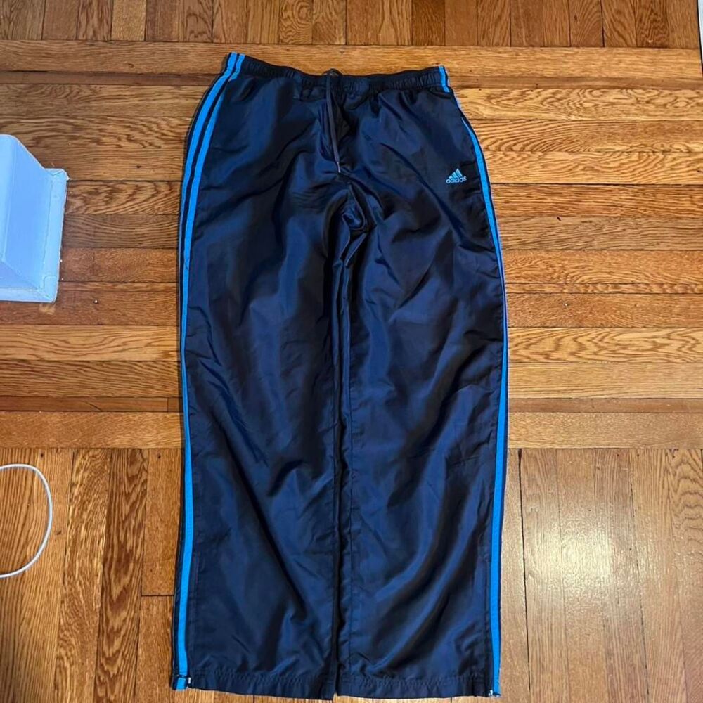 Y2K Adidas Blue and Black‎ Track Pants
